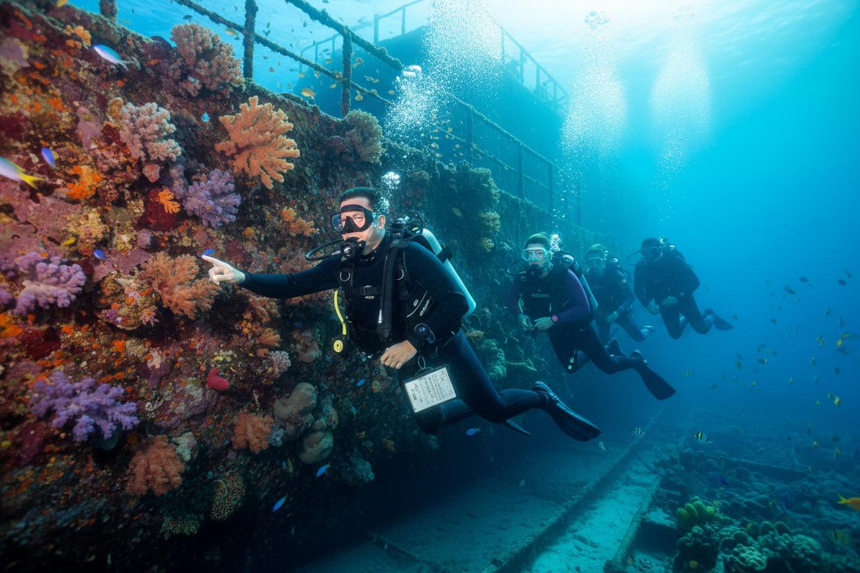 Dive Master leading divers