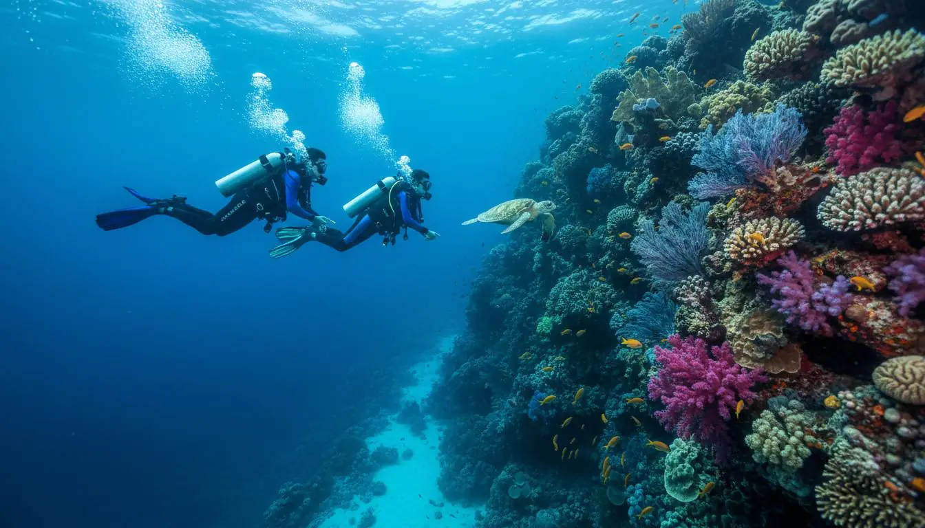 Divers exploring